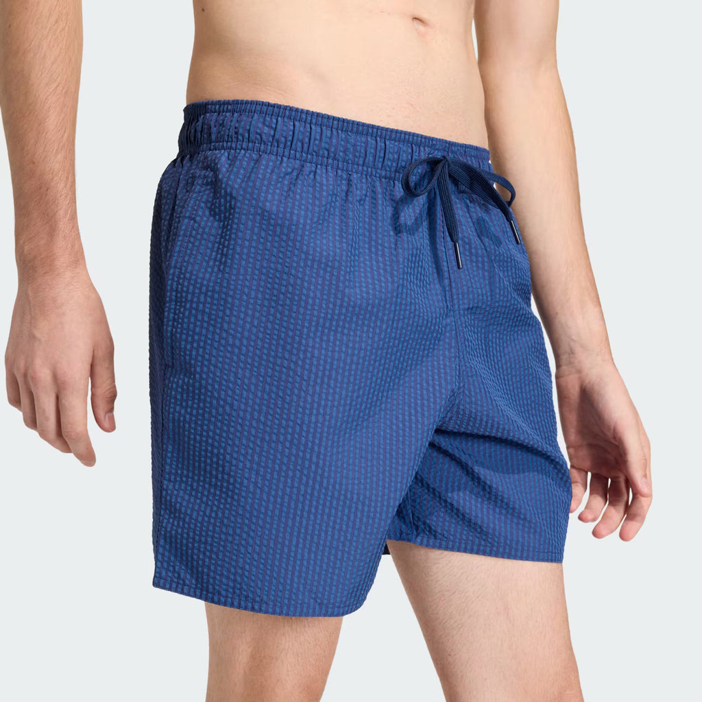 SEERSUCKER STRIPED SWIM SHORTS